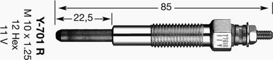 NGK Y-701 R - Glow Plug autospares.lv