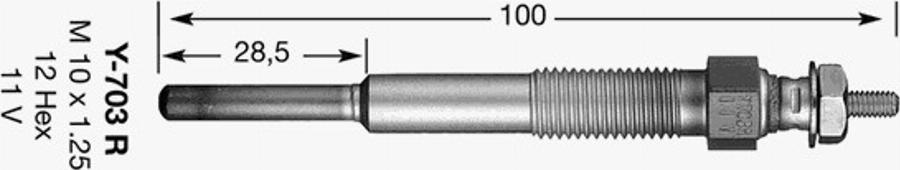 NGK Y-703 R - Glow Plug autospares.lv