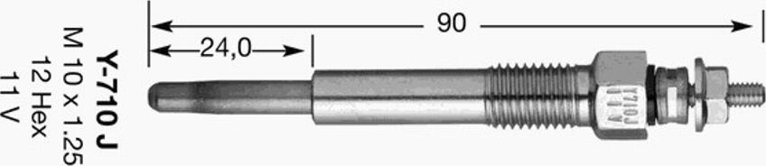 NGK Y-710J - Glow Plug autospares.lv