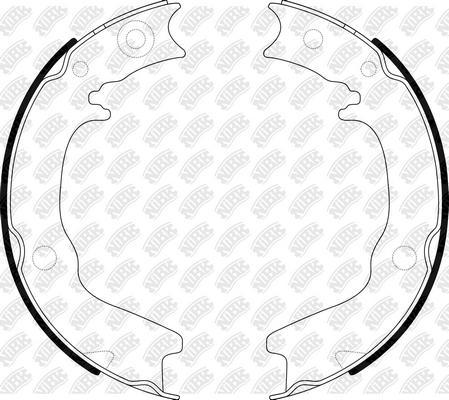 NiBK FN6704 - Brake Shoe Set, parking brake autospares.lv