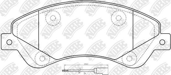 NiBK PN0505W - Brake Pad Set, disc brake autospares.lv