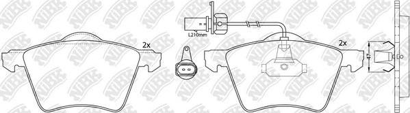 NiBK PN0340W - Brake Pad Set, disc brake autospares.lv