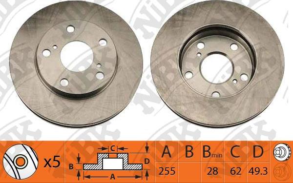 NiBK RN1008 - Brake Disc autospares.lv