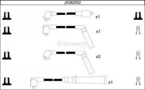 Nipparts J5382002 - Ignition Cable Kit autospares.lv