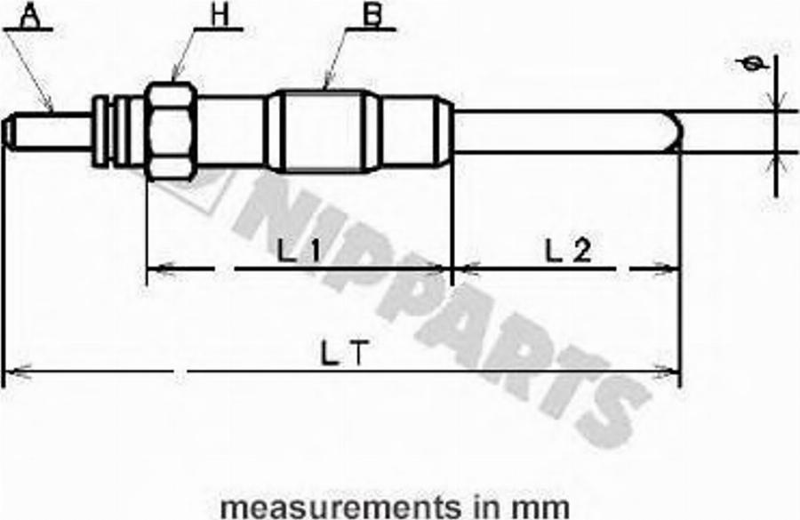 Nipparts J5711001 - Glow Plug autospares.lv