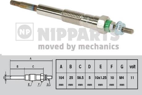 Nipparts J5712013 - Glow Plug autospares.lv