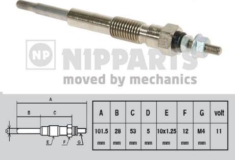 Nipparts J5712021 - Glow Plug autospares.lv