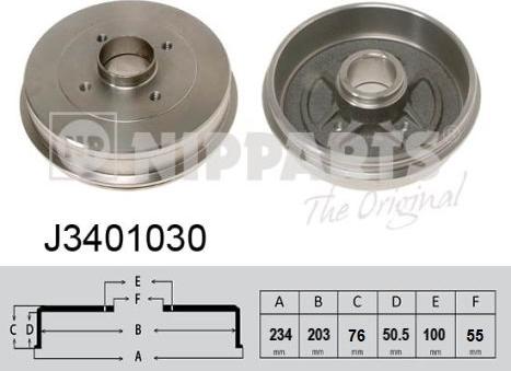 Nipparts J3401030 - Brake Drum autospares.lv