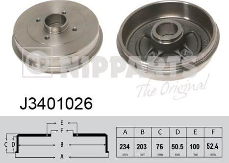 Nipparts J3401026 - Brake Drum autospares.lv