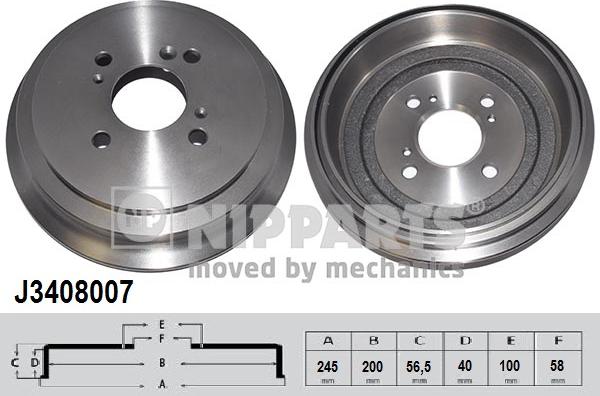 Nipparts J3408007 - Brake Drum autospares.lv