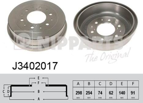 Nipparts J3402017 - Brake Drum autospares.lv