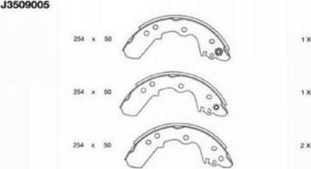 Nipparts J3509005 - Brake Shoe Set autospares.lv