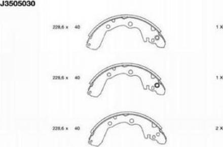 Nipparts J3505030 - Brake Shoe Set autospares.lv