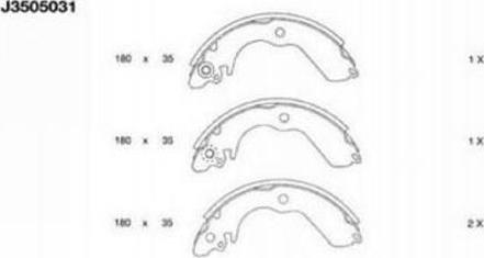 Nipparts J3505031 - Brake Shoe Set autospares.lv