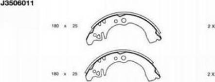 Nipparts J3506011 - Brake Shoe Set autospares.lv