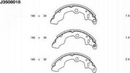 Nipparts J3508018 - Brake Shoe Set autospares.lv