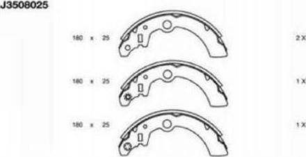 Nipparts J3508025 - Brake Shoe Set autospares.lv