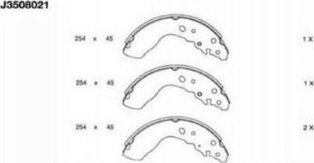 Nipparts J3508021 - Brake Shoe Set autospares.lv