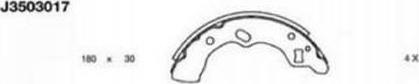 Nipparts J3503017 - Brake Shoe Set autospares.lv