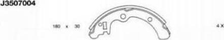 Nipparts J3507004 - Brake Shoe Set autospares.lv