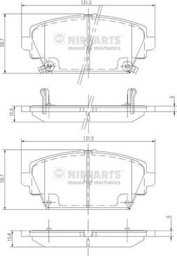 Nipparts J3604047 - Brake Pad Set, disc brake autospares.lv