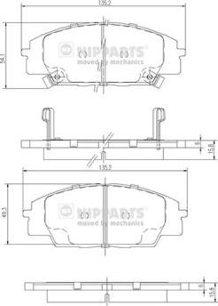 Nipparts J3604055 - Brake Pad Set, disc brake autospares.lv