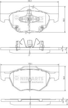 Nipparts J3604064 - Brake Pad Set, disc brake autospares.lv