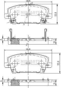 Nipparts J3604065 - Brake Pad Set, disc brake autospares.lv