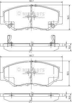 Nipparts J3604061 - Brake Pad Set, disc brake autospares.lv