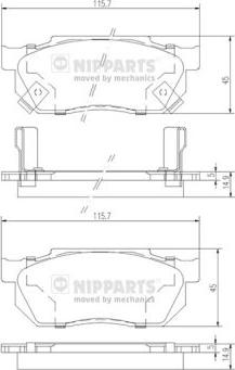 Nipparts J3604019 - Brake Pad Set, disc brake autospares.lv
