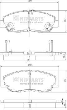 Nipparts J3604030 - Brake Pad Set, disc brake autospares.lv