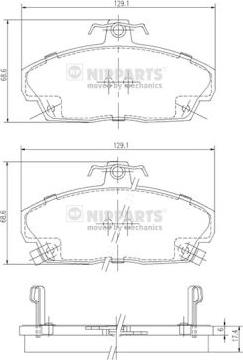 Nipparts J3604031 - Brake Pad Set, disc brake autospares.lv