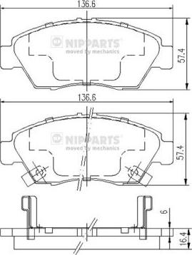 Nipparts J3604033 - Brake Pad Set, disc brake autospares.lv