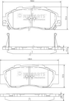 Nipparts J3604032 - Brake Pad Set, disc brake autospares.lv