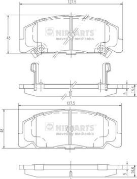 Nipparts J3604027 - Brake Pad Set, disc brake autospares.lv