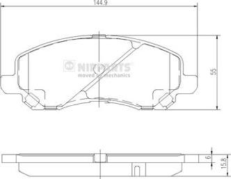 Nipparts J3605046 - Brake Pad Set, disc brake autospares.lv