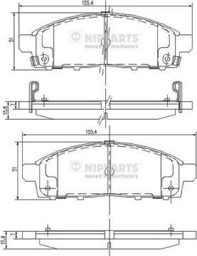 Nipparts J3605050 - Brake Pad Set, disc brake autospares.lv