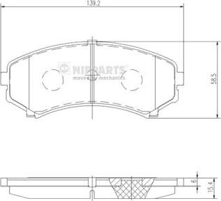 Nipparts J3605039 - Brake Pad Set, disc brake autospares.lv