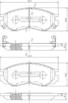 Nipparts J3605035 - Brake Pad Set, disc brake autospares.lv