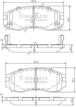 Nipparts J3605030 - Brake Pad Set, disc brake autospares.lv