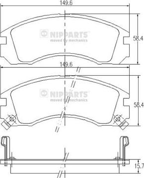 Nipparts J3605031 - Brake Pad Set, disc brake autospares.lv