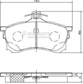 Nipparts J3605037 - Brake Pad Set, disc brake autospares.lv