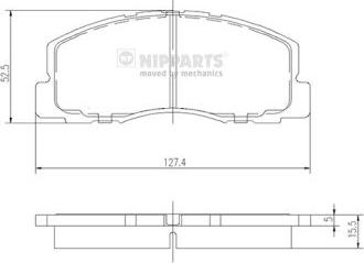 Nipparts J3605025 - Brake Pad Set, disc brake autospares.lv