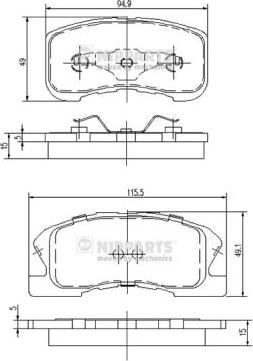 Nipparts J3606019 - Brake Pad Set, disc brake autospares.lv