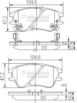 Nipparts J3600540 - Brake Pad Set, disc brake autospares.lv