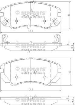 Nipparts J3600541 - Brake Pad Set, disc brake autospares.lv