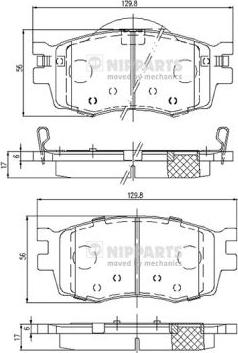 Nipparts J3600542 - Brake Pad Set, disc brake autospares.lv