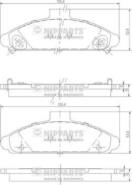 Nipparts J3600503 - Brake Pad Set, disc brake autospares.lv