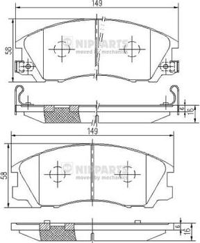 Nipparts J3600534 - Brake Pad Set, disc brake autospares.lv