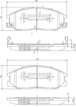 Nipparts J3600526 - Brake Pad Set, disc brake autospares.lv